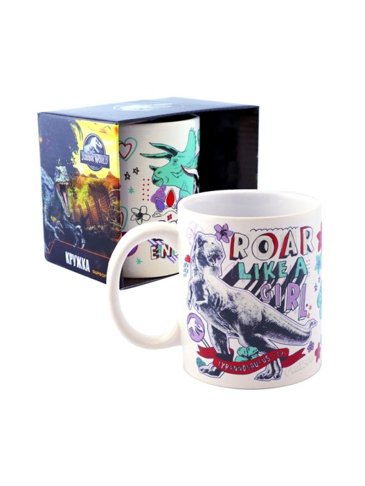 Кружка &quot;Мир Юрского периода. Хиппи&quot;, в подарочной упаковке, фарфор (330 мл) 
