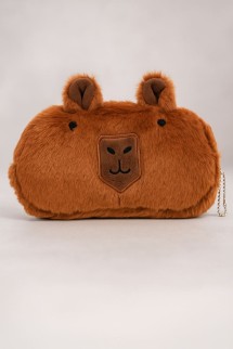 Пенал плюшевый &quot;Serious Capybara&quot;, brown (18*9 см)