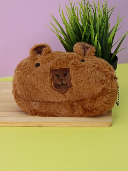 Пенал плюшевый &quot;Serious Capybara&quot;, brown (18*9 см) 