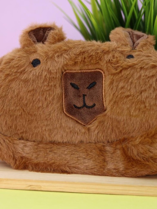 Пенал плюшевый &quot;Serious Capybara&quot;, brown (18*9 см) 