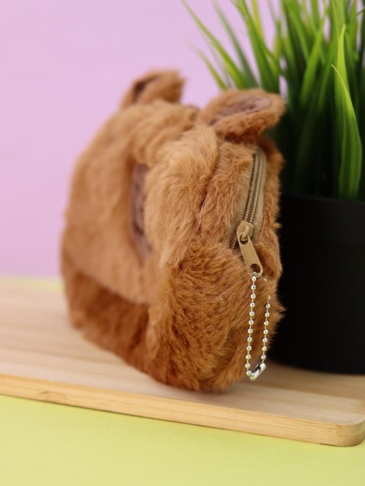 Пенал плюшевый &quot;Serious Capybara&quot;, brown (18*9 см) 