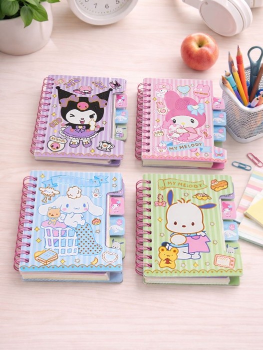 Блокнот "Куроми и друзья", на гребне, линейка, 80 л, mix (11.7*10см) 