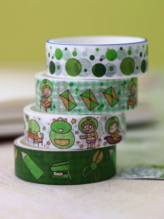Набор декоративного скотча «Fruit cartoon», green 