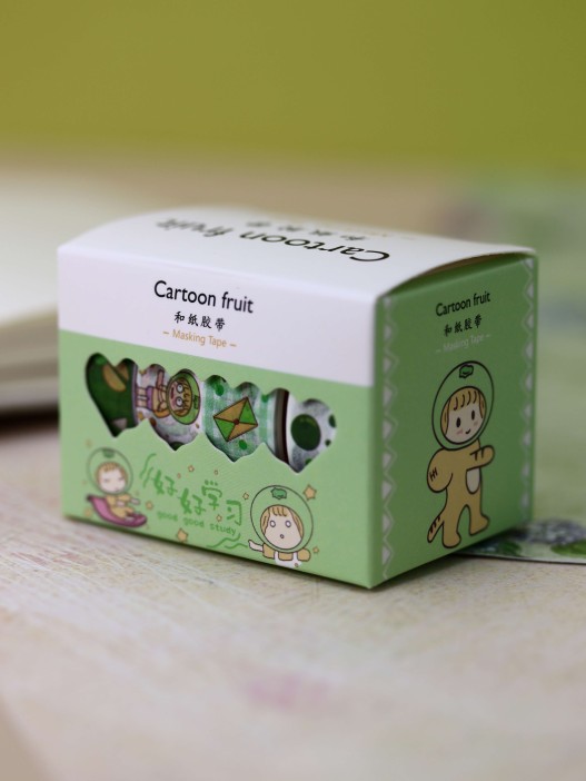 Набор декоративного скотча «Fruit cartoon», green 