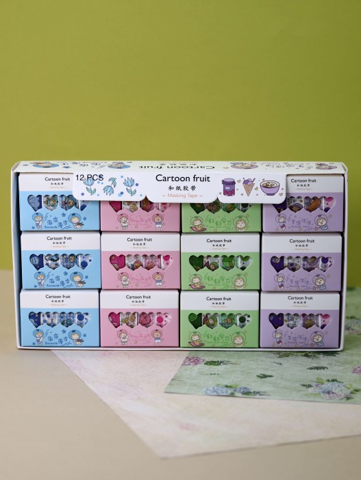 Набор декоративного скотча «Fruit cartoon», green 