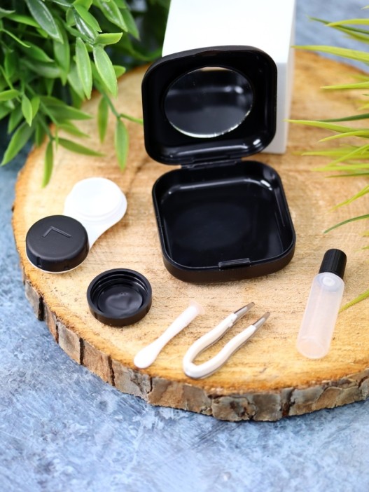 Контейнер для линз «Heart paint», black 