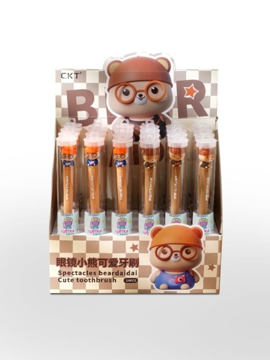 Зубная щётка для взрослых iLikeGift &quot;Travel bear&quot;, black (21 см) 