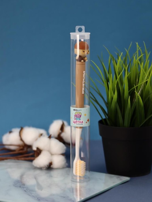 Зубная щётка для взрослых iLikeGift &quot;Travel bear&quot;, black (21 см) 