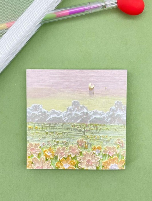 Блок стикер для записей "Scenery", pink 