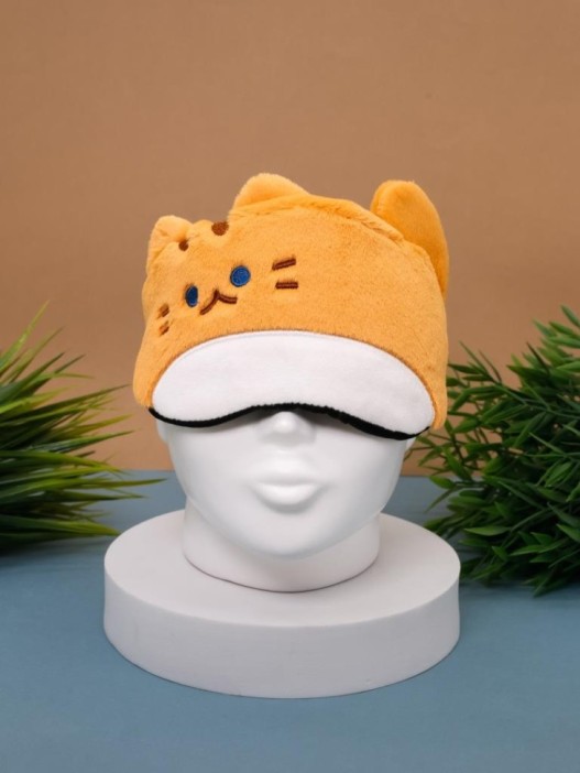 Маска для сна гелевая GIRLY "Пушистый кот", коричневая 