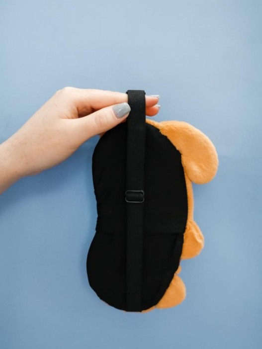 Маска для сна гелевая GIRLY "Пушистый кот", коричневая 