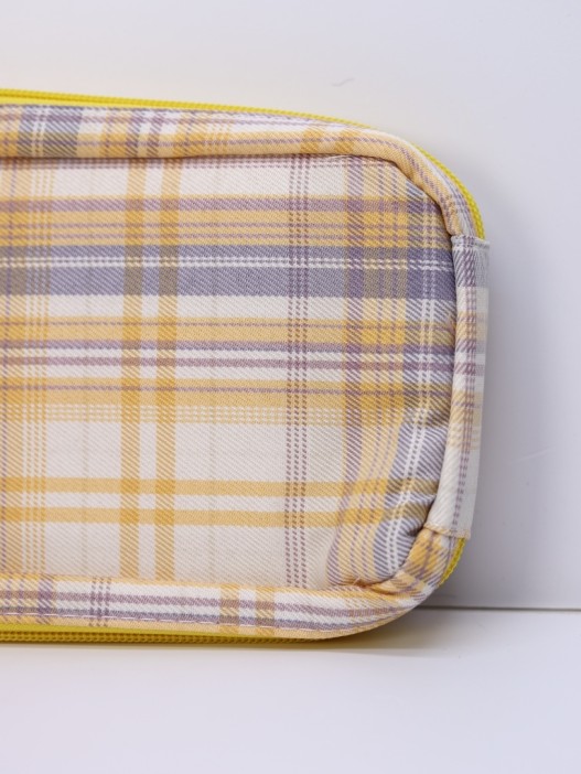 Пенал, косметичка &quot;Plaid&quot;, yellow 