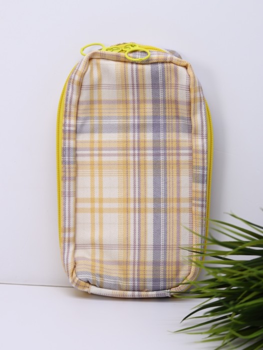 Пенал, косметичка &quot;Plaid&quot;, yellow 
