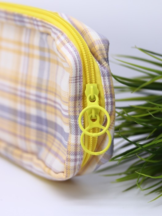 Пенал, косметичка &quot;Plaid&quot;, yellow 