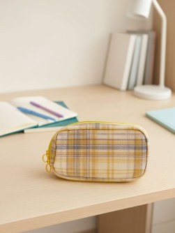 Пенал, косметичка "Plaid", yellow
