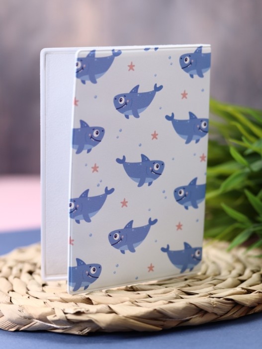ОБЛОЖКА ДЛЯ ПАСПОРТА Funny Shark, плотность 600 мкм 