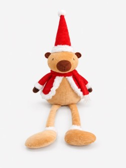 Мягкая игрушка напольная iLikeGift "Новогодняя капибара", коричневая, 69 см