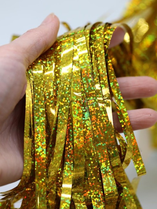 Праздничный занавес, дождик для фотозоны &quot;Gleaming rain&quot;, yellow (100*200 см) 