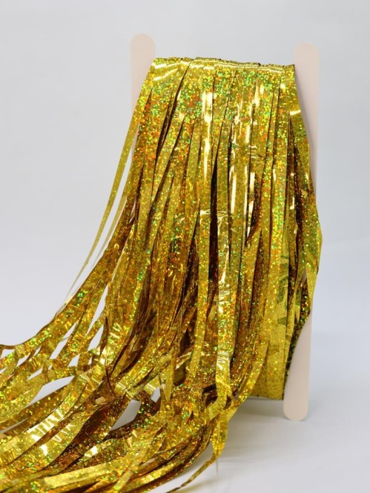 Праздничный занавес, дождик для фотозоны &quot;Gleaming rain&quot;, yellow (100*200 см) 