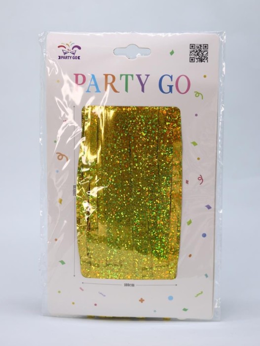 Праздничный занавес, дождик для фотозоны &quot;Gleaming rain&quot;, yellow (100*200 см) 