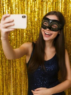 Праздничный занавес, дождик для фотозоны "Gleaming rain", yellow (100*200 см)