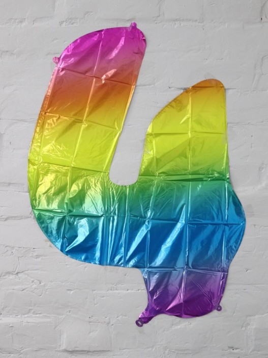 Шар фольгированный &quot;Multicolour numbers&quot; цифра 4, (80 см) 