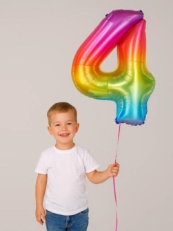 Шар фольгированный "Multicolour numbers" цифра 4, (80 см)