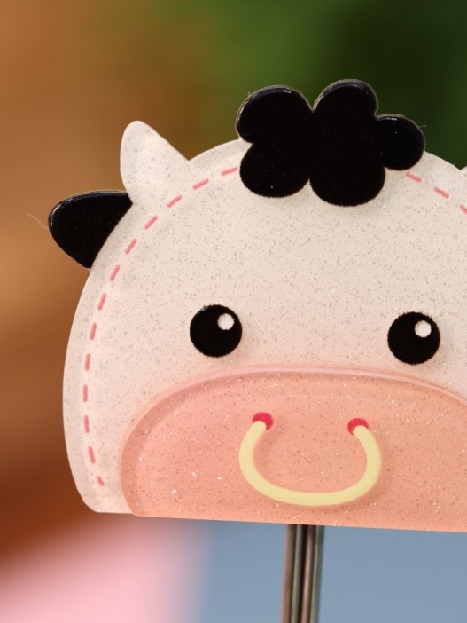 Крючок на липучке «Cow», white 