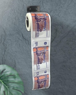 Сувенирная туалетная бумага "5000 рублей", двухслойная, 25 м (10х9,5 см)