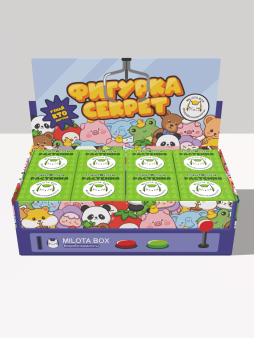 Комплект фигурок-секрет MilotaBox "Растение в горшочке", (3 см) - 8шт.,цветной шоу-бокс