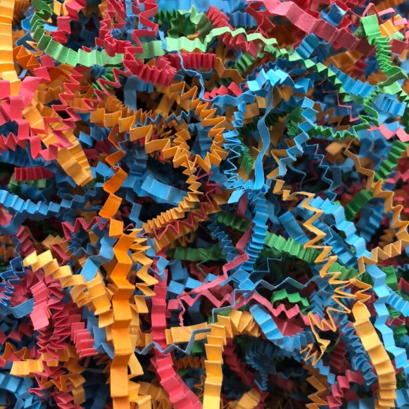 Наполнитель бумажный "Новогодний" интенсив (красный, зелёный, оранжевый, синий) 100гр 