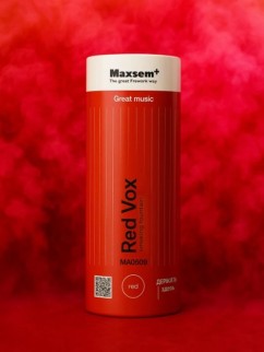 Цветной дым "Red Vox", красный, калибр 1.35", 40сек, 11,5см)