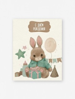Набор мини открыток 10 шт. &quot;С Днем рождения. Зайка&quot;, 7.5*9.5см