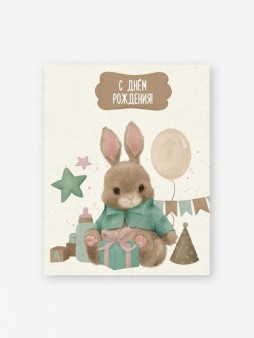 Набор мини открыток 10 шт. "С Днем рождения. Зайка", 7.5*9.5см
