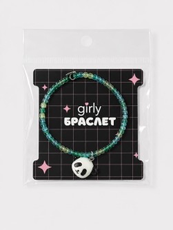 Браслет GIRLY "Панда", зелёный