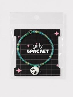 Браслет GIRLY "Панда", зелёный