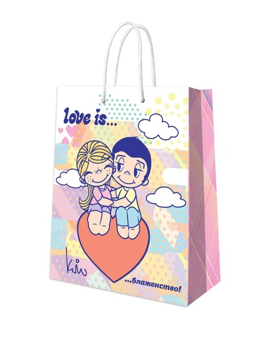 Пакет подарочный M 18*22,7*10см Love is… "Блаженство" 