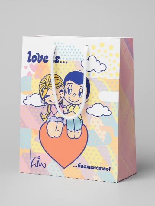 Пакет подарочный M 18*22,7*10см Love is… "Блаженство" 