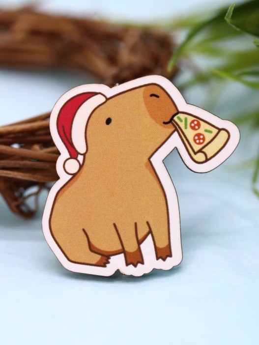 Значок ECO из дерева "Cappy new year! Pizza" 