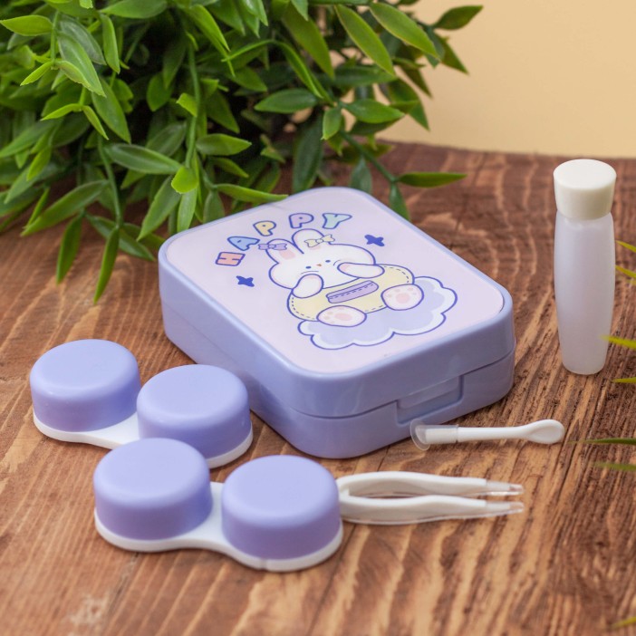 Контейнер для линз «Bunny happy», purple 