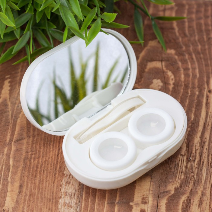 Контейнер для линз "Face bear", pink 