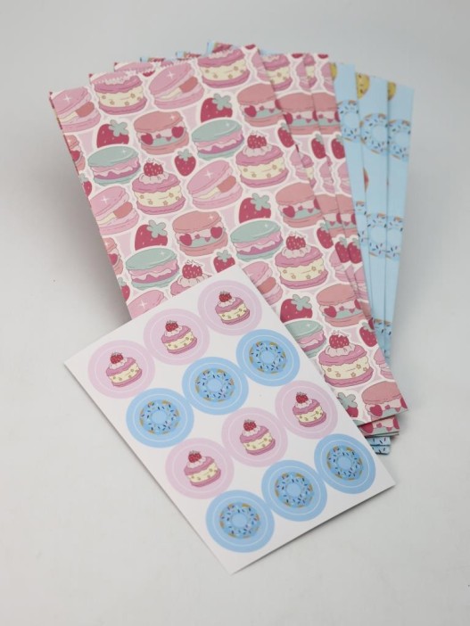 Набор подарочных пакетов+наклейки (6 шт.) &quot;Sweets&quot;, 24*13*8 