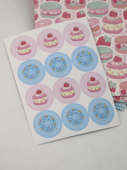 Набор подарочных пакетов+наклейки (6 шт.) &quot;Sweets&quot;, 24*13*8 