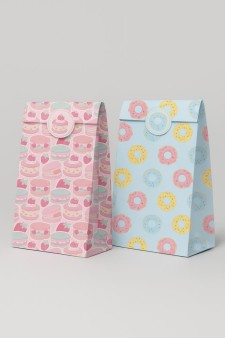 Набор подарочных пакетов+наклейки (6 шт.) "Sweets", 24*13*8