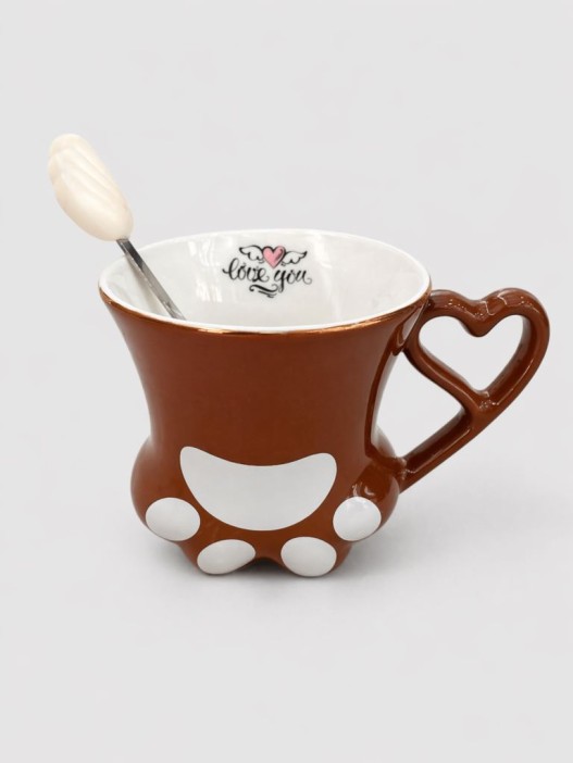 Кружка "Лапа", коричневая (300 мл) 