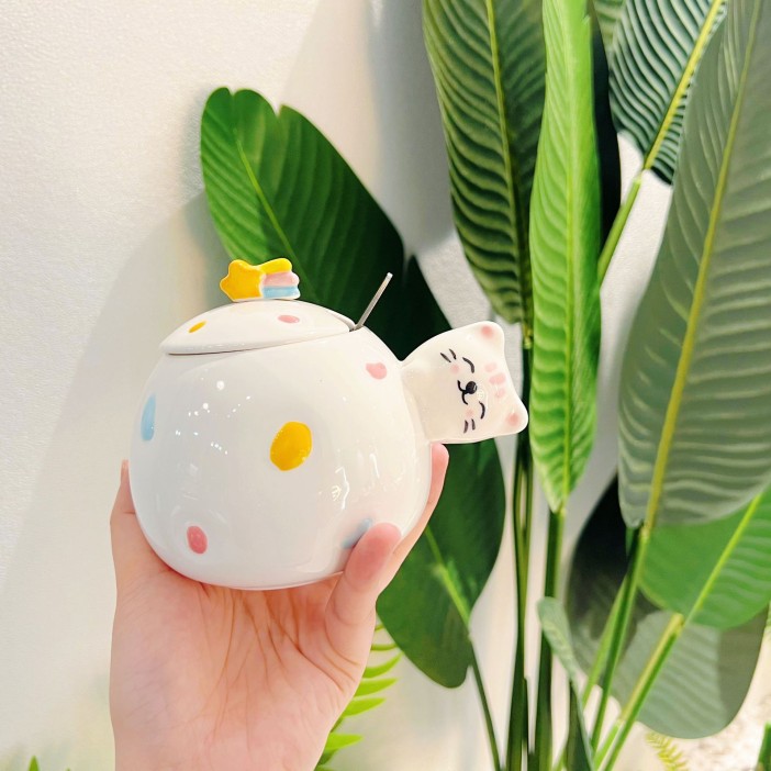 Кружка «Cat fireworks», white (430 ml) 