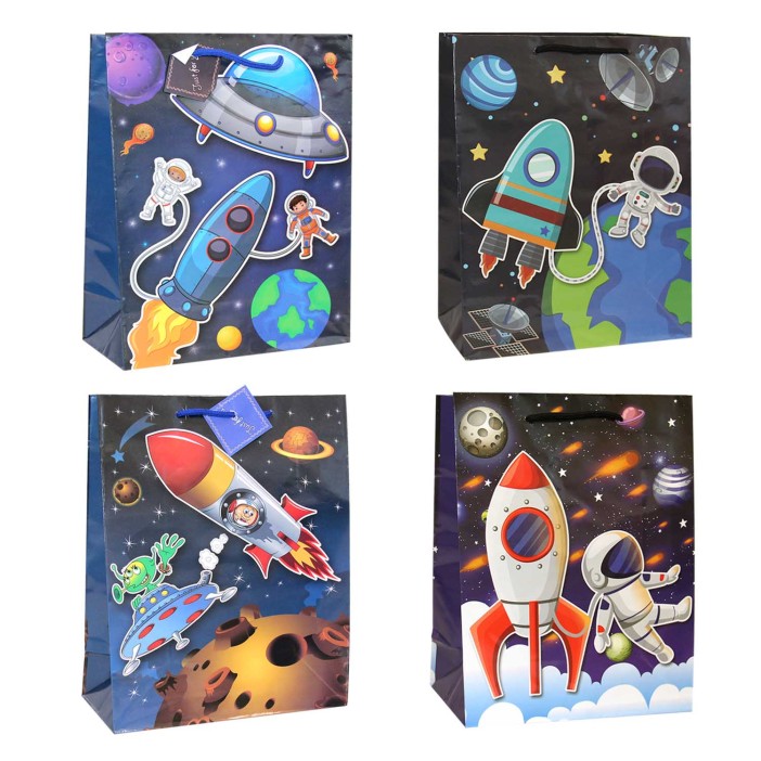 Пакет подарочный (M) «Космос», (26*32*12) 