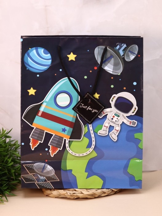 Пакет подарочный (M) «Космос», (26*32*12) 