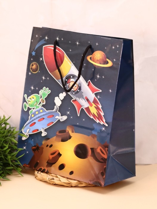 Пакет подарочный (M) «Космос», (26*32*12) 