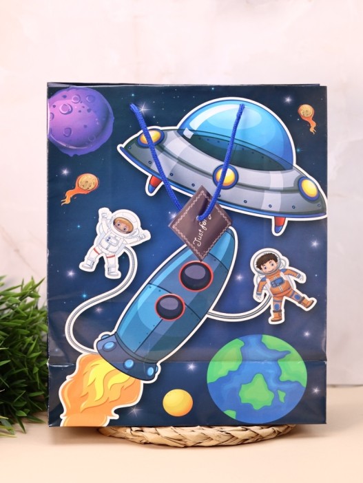 Пакет подарочный (M) «Космос», (26*32*12) 